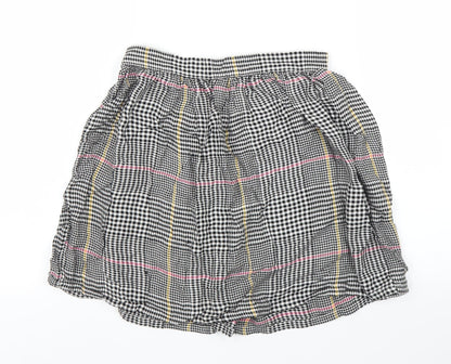 H&M Girls Black Houndstooth  A-Line Skirt Size 11 Years