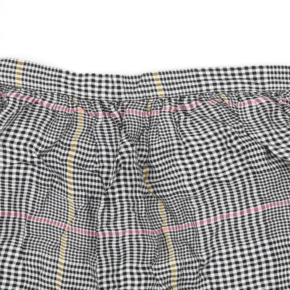 H&M Girls Black Houndstooth  A-Line Skirt Size 11 Years