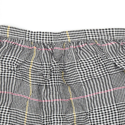 H&M Girls Black Houndstooth  A-Line Skirt Size 11 Years