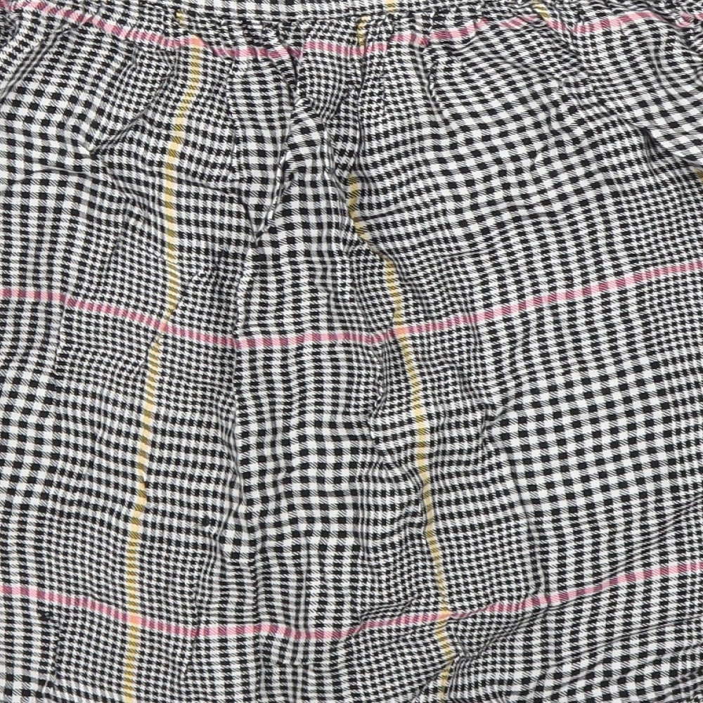 H&M Girls Black Houndstooth  A-Line Skirt Size 11 Years