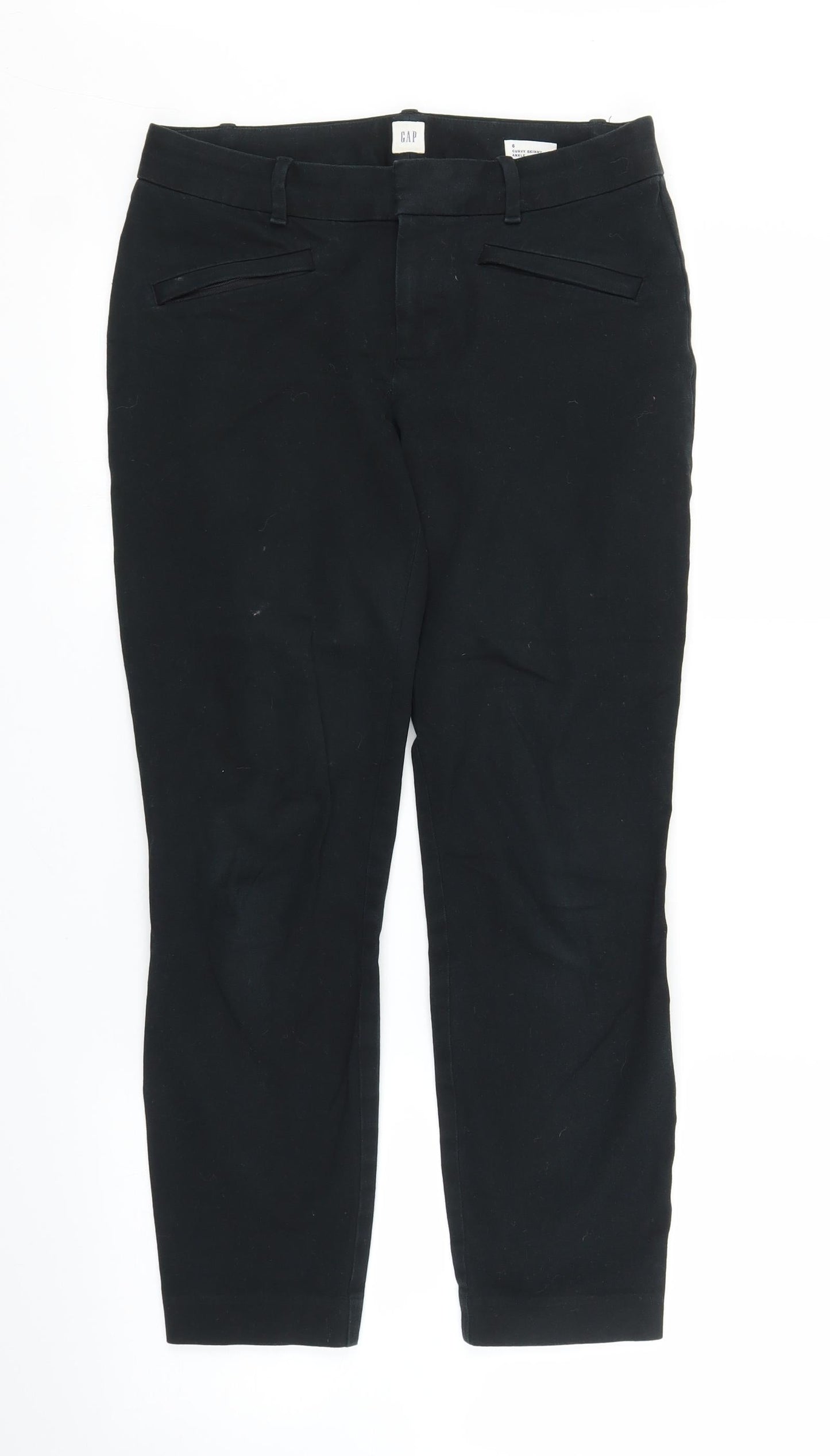 Womens UK Size 6 Gap Regular Fit Cropped Black Trousers