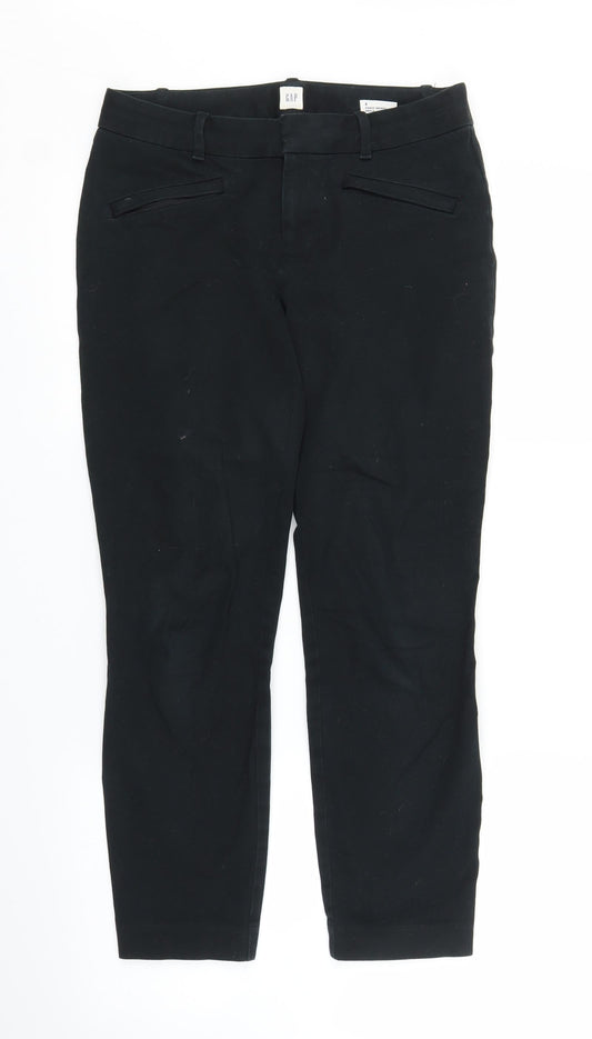 Womens UK Size 6 Gap Regular Fit Cropped Black Trousers