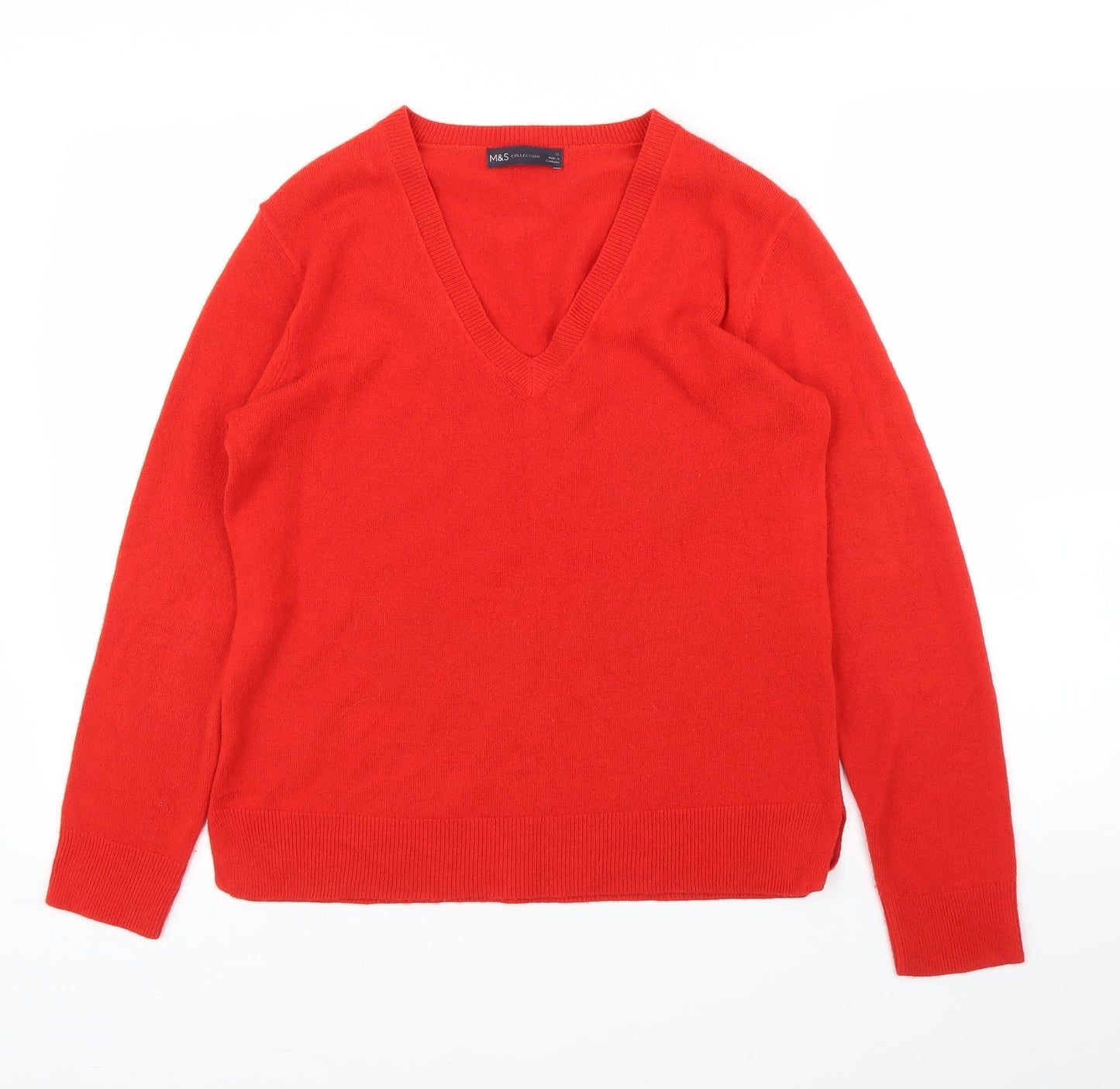 Womens UK Size 12 M&S Red Pullover Jumper
