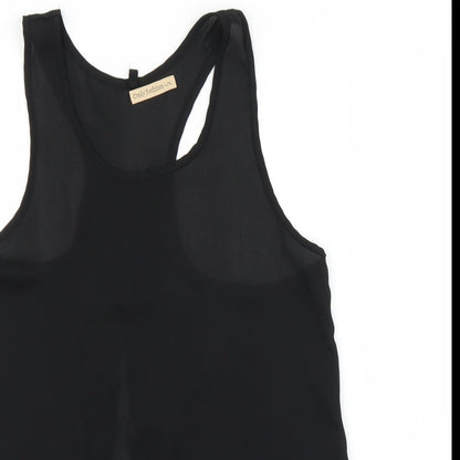 Close-up detail of Only Fashion women’s black basic blouse, size L, - split down back
