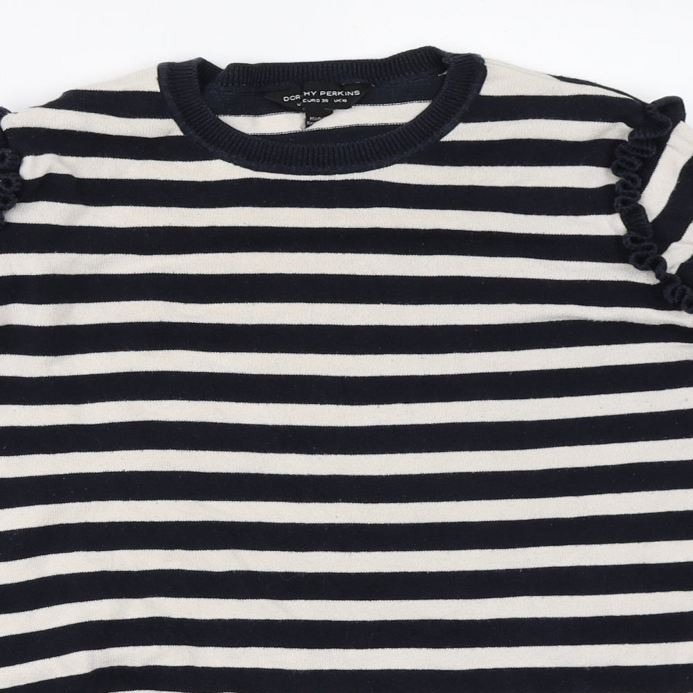 Dorothy Perkins Womens Blue Striped  Pullover Jumper Size 10