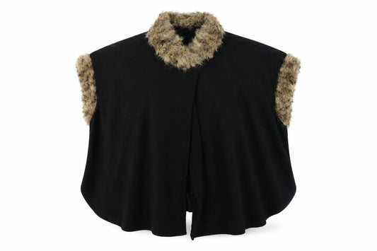 Womens UK Size One Size Preworn Black Cape Jumper