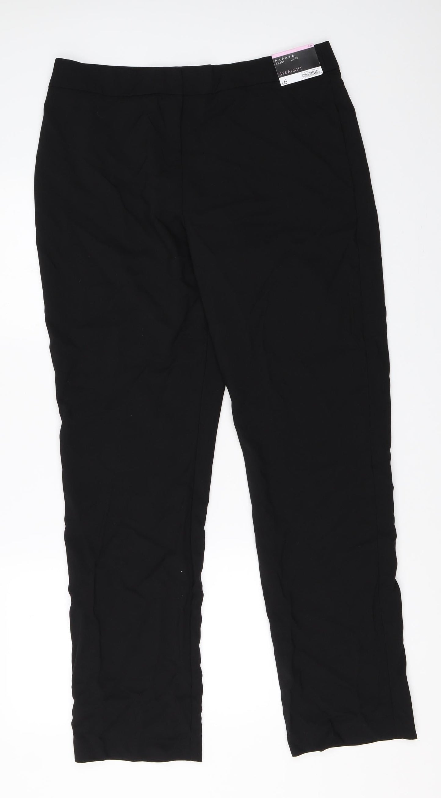 Womens UK Size 14 Papaya Regular Fit  Black Trousers