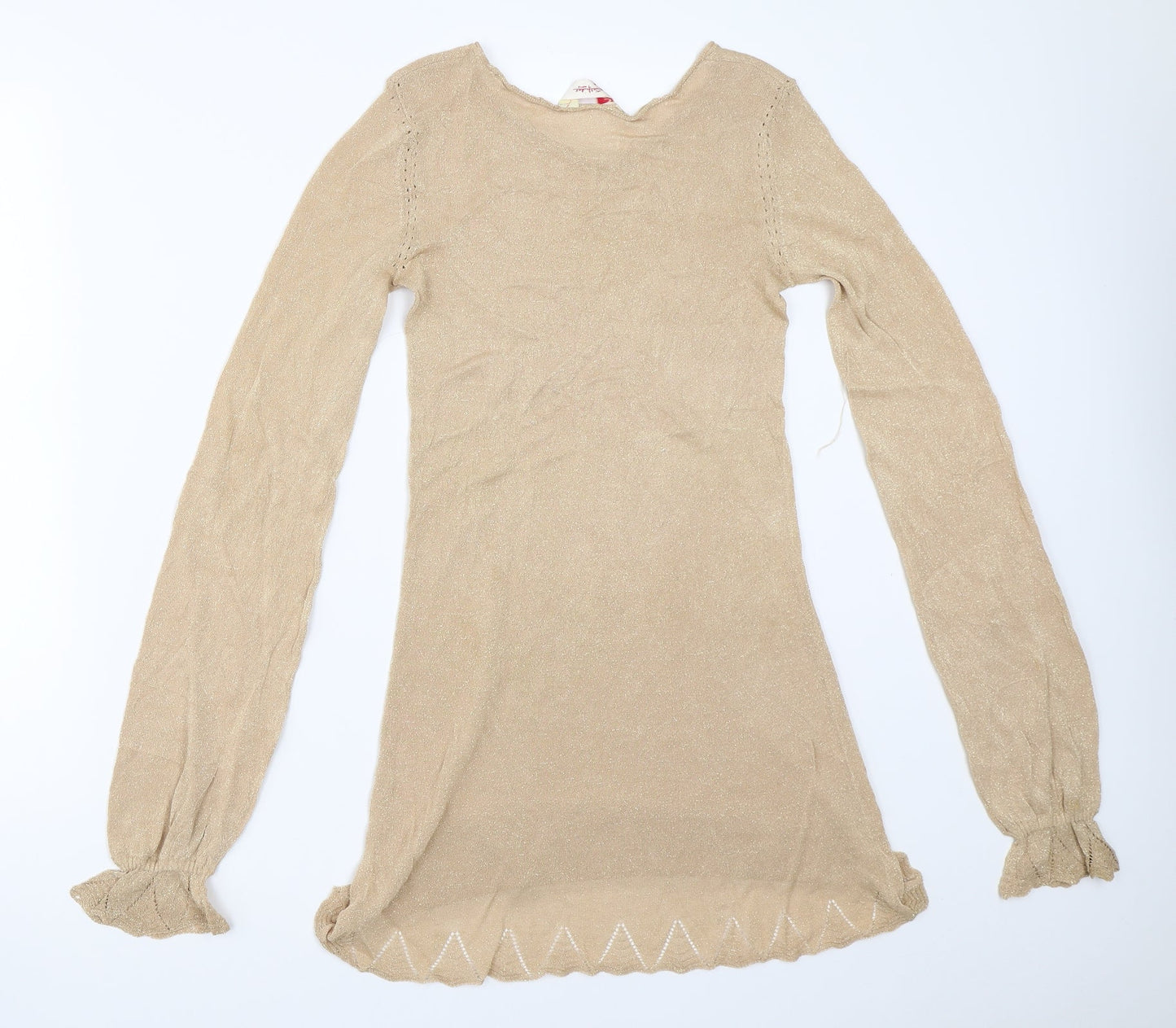 Womens UK Size 8 Miss Selfridge Gold Pullover Jumper