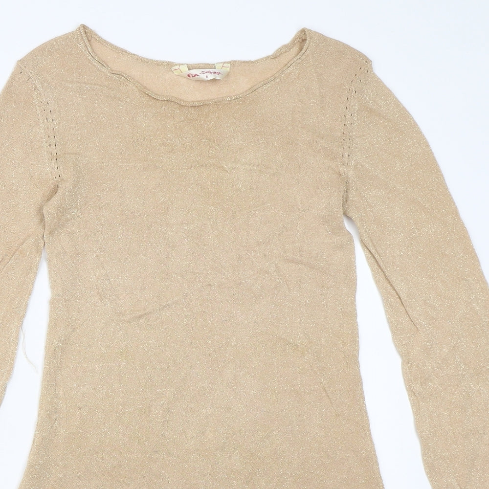 Womens UK Size 8 Miss Selfridge Gold Pullover Jumper