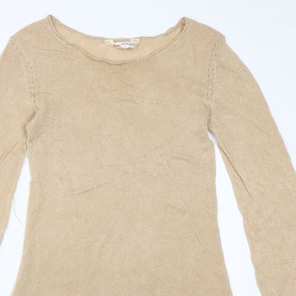 Womens UK Size 8 Miss Selfridge Gold Pullover Jumper