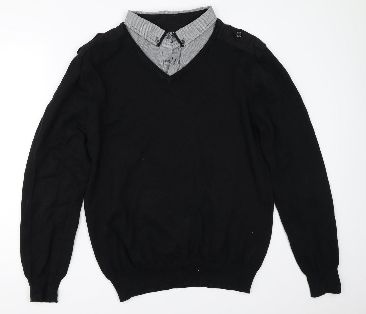 Peacocks Mens Black   Pullover Jumper Size XL