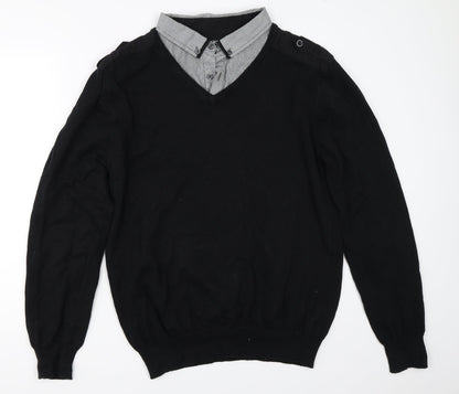 Peacocks Mens Black   Pullover Jumper Size XL