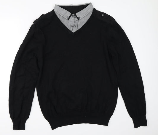 Peacocks Mens Black   Pullover Jumper Size XL