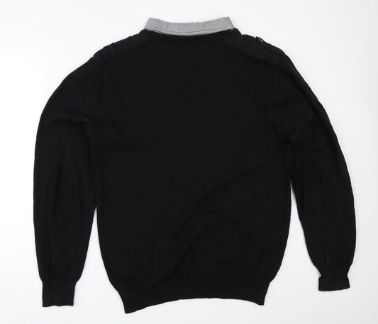 Peacocks Mens Black   Pullover Jumper Size XL