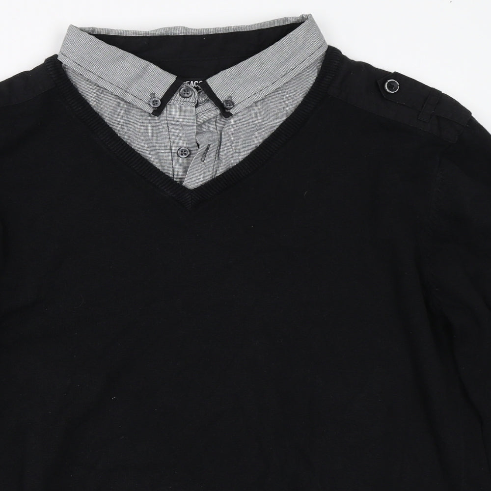 Peacocks Mens Black   Pullover Jumper Size XL