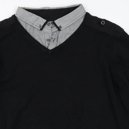 Peacocks Mens Black   Pullover Jumper Size XL