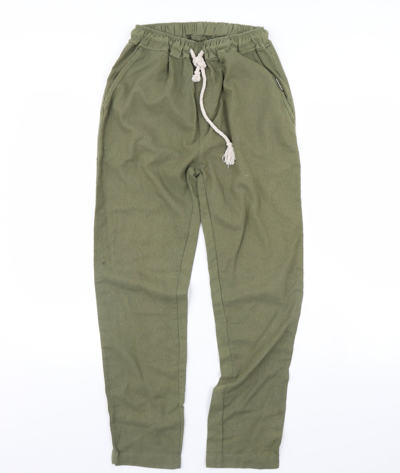 Womens UK Size L Preworn Regular Fit  Green Trousers