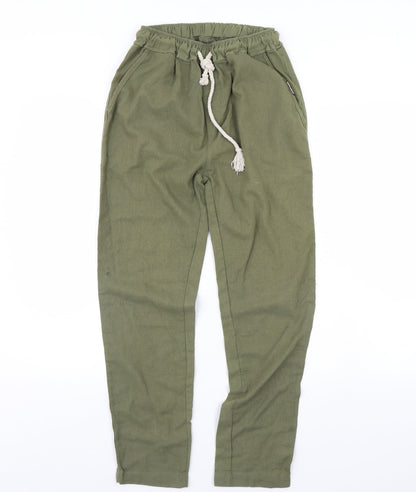 Womens UK Size L Preworn Regular Fit  Green Trousers