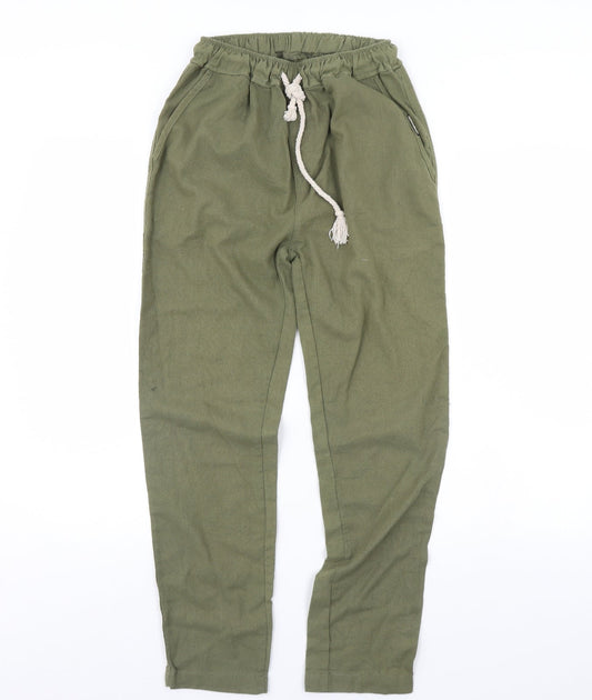 Womens UK Size L Preworn Regular Fit  Green Trousers
