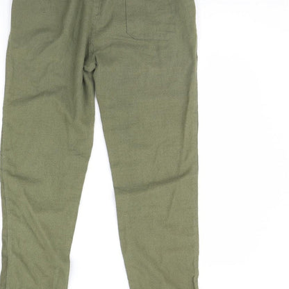 Womens UK Size L Preworn Regular Fit  Green Trousers