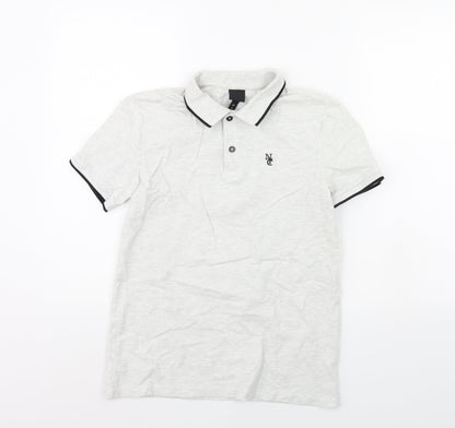 H&M Mens Grey    Polo Size S