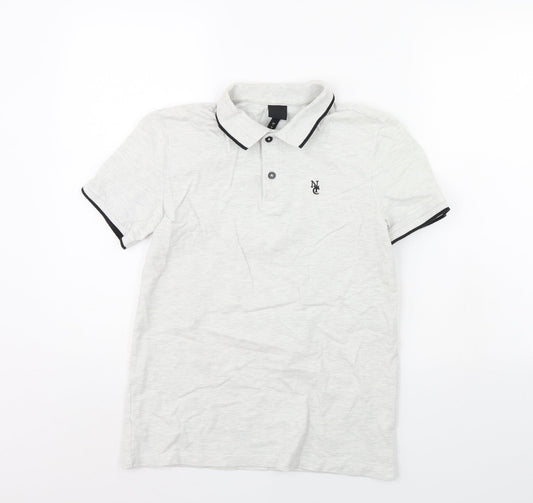 H&M Mens Grey    Polo Size S