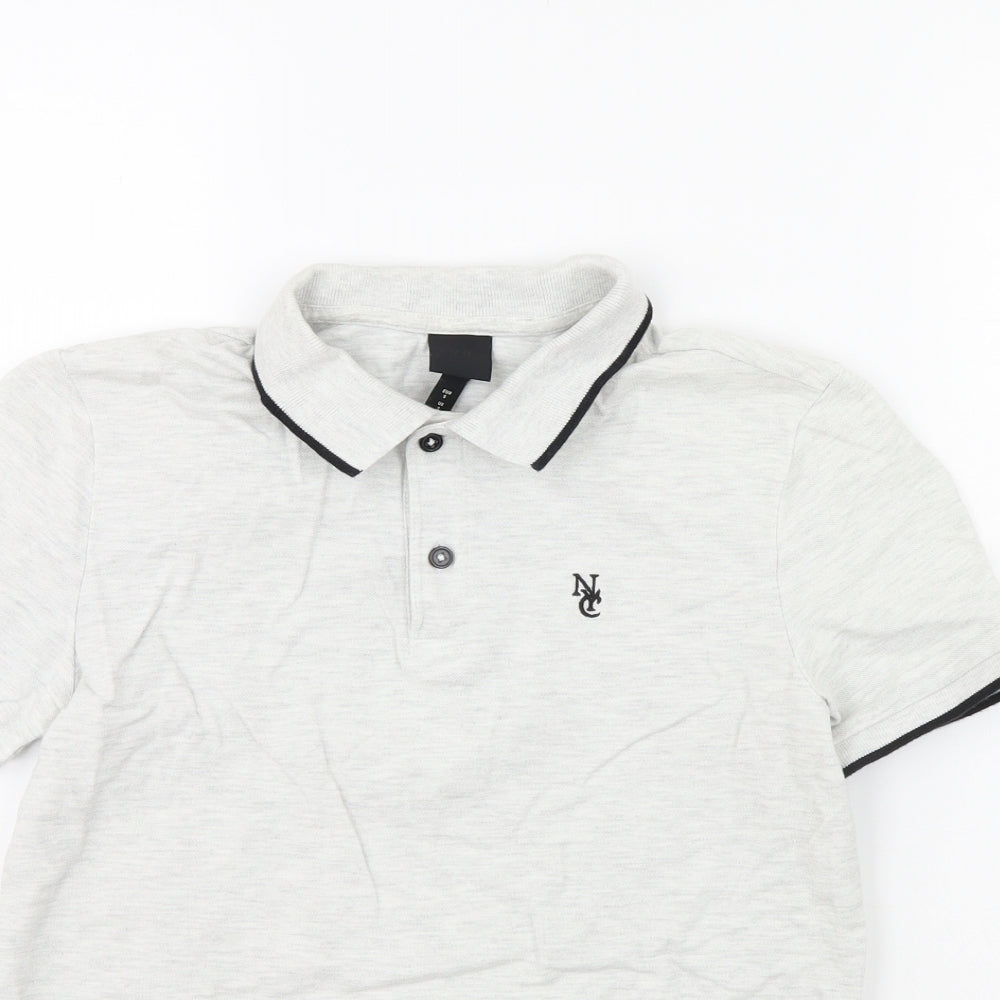 H&M Mens Grey    Polo Size S