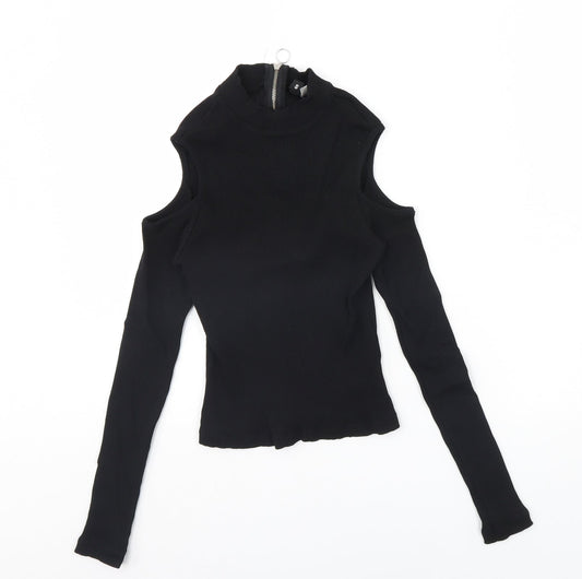 Womens UK Size S Divided Black Pullover Jumper
