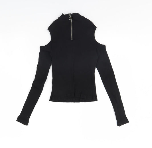 Womens UK Size S Divided Black Pullover Jumper