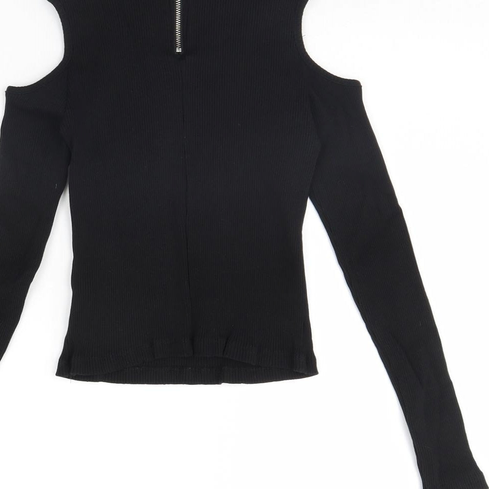 Womens UK Size S Divided Black Pullover Jumper
