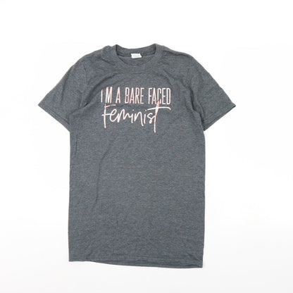 Womens UK Size S Gildan Grey Basic T-Shirt
