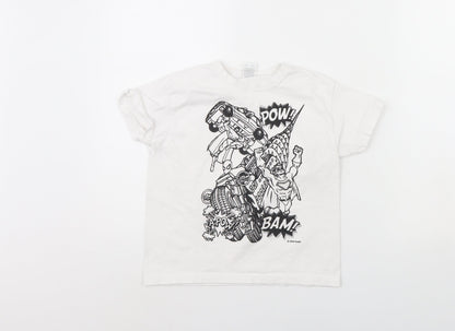 Fruit of the Loom Boys White   Basic T-Shirt Size 5 Years  - Comic Print