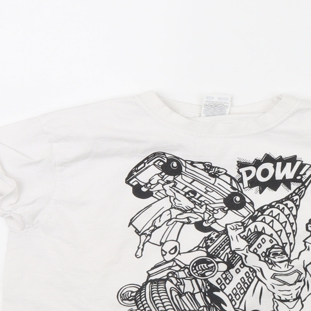 Fruit of the Loom Boys White   Basic T-Shirt Size 5 Years  - Comic Print
