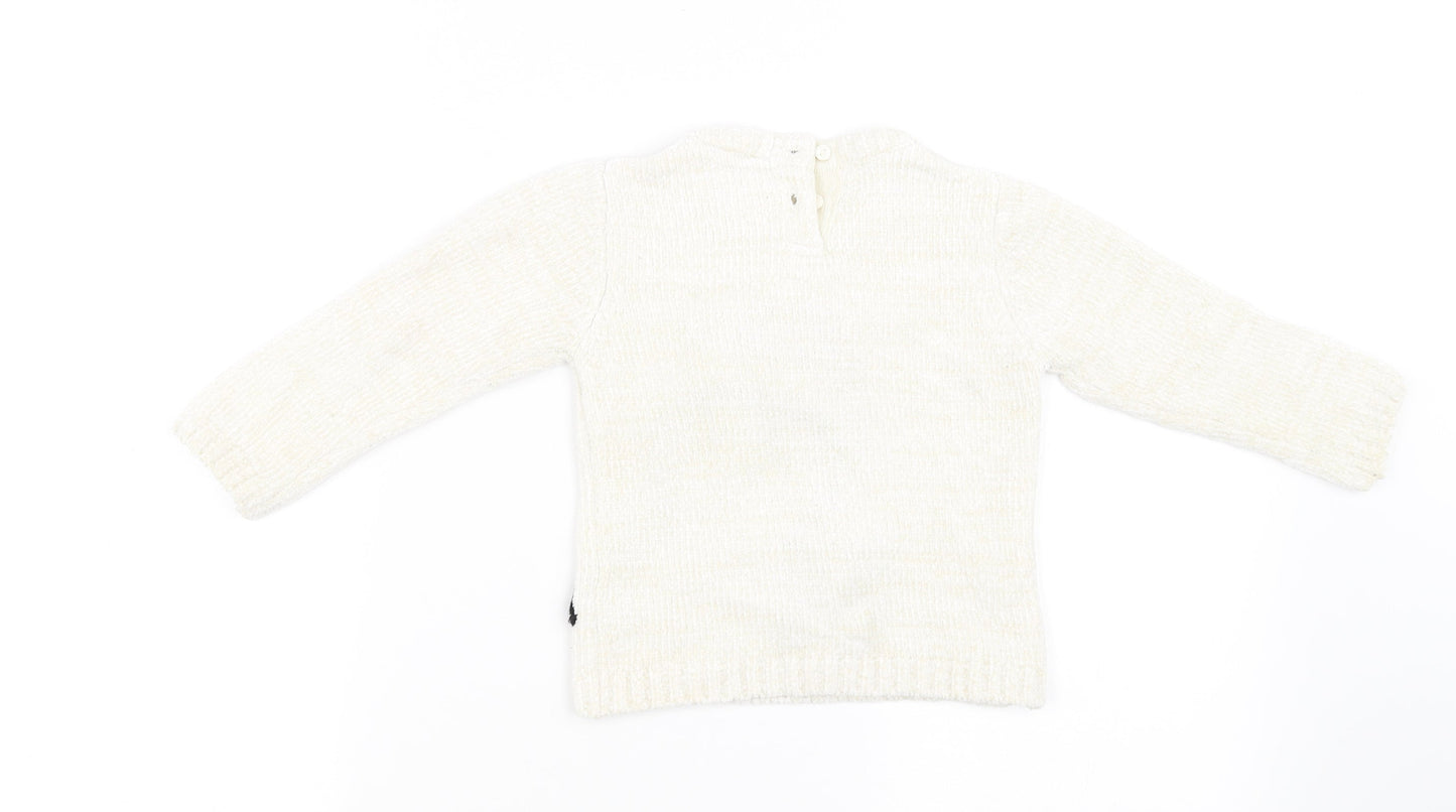 M&Co Girls White   Pullover Sweatshirt Size 2-3 Years