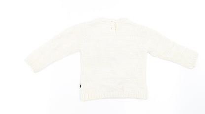 M&Co Girls White   Pullover Sweatshirt Size 2-3 Years