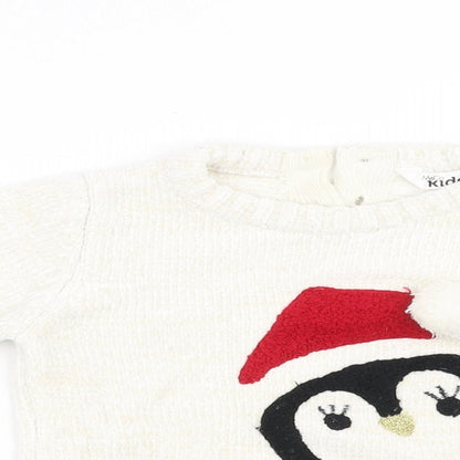 M&Co Girls White   Pullover Sweatshirt Size 2-3 Years
