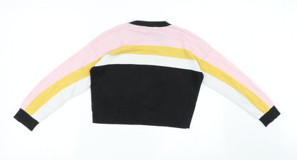 New Look Girls Black Striped  Pullover Sweatshirt Size 12-13 Years
