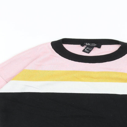 New Look Girls Black Striped  Pullover Sweatshirt Size 12-13 Years