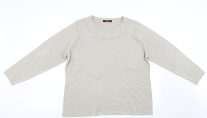 BM Womens Beige   Pullover Sweatshirt Size L