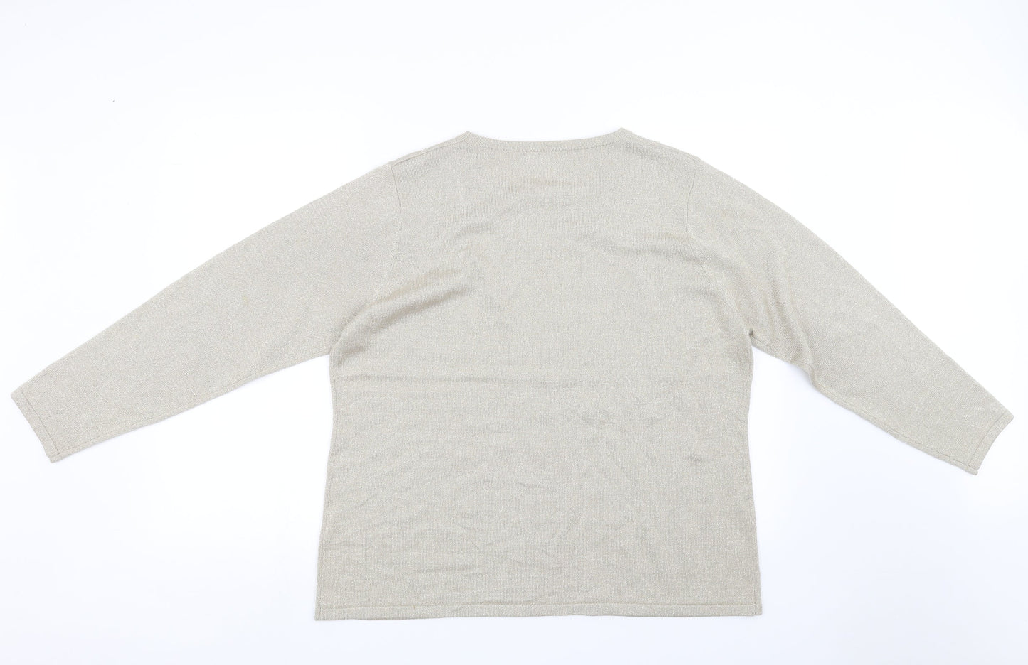 BM Womens Beige   Pullover Sweatshirt Size L