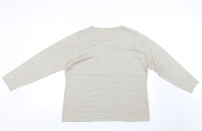 BM Womens Beige   Pullover Sweatshirt Size L
