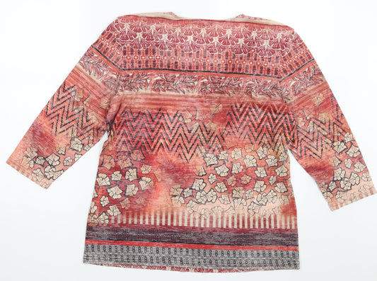 Gerry Weber Womens Orange Floral  Basic T-Shirt Size M