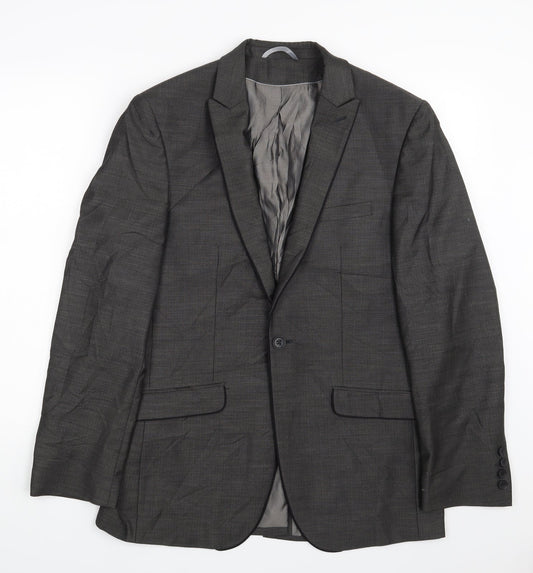 Mens UK Size 38 Burton Regular Grey Suit Jacket