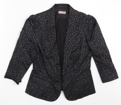 A wear Womens Black Polka Dot  Jacket Blazer Size 12