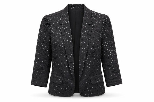 A wear Womens Black Polka Dot  Jacket Blazer Size 12