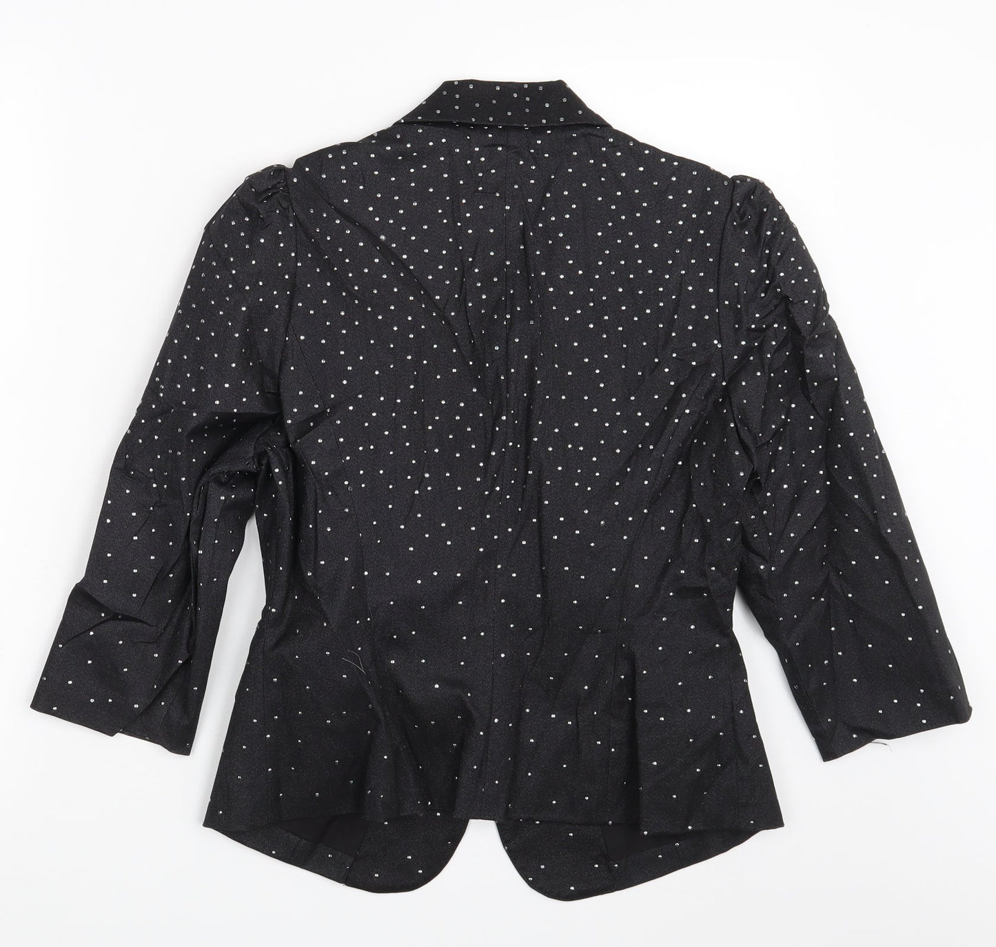 A wear Womens Black Polka Dot  Jacket Blazer Size 12