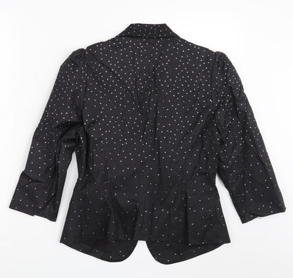 A wear Womens Black Polka Dot  Jacket Blazer Size 12