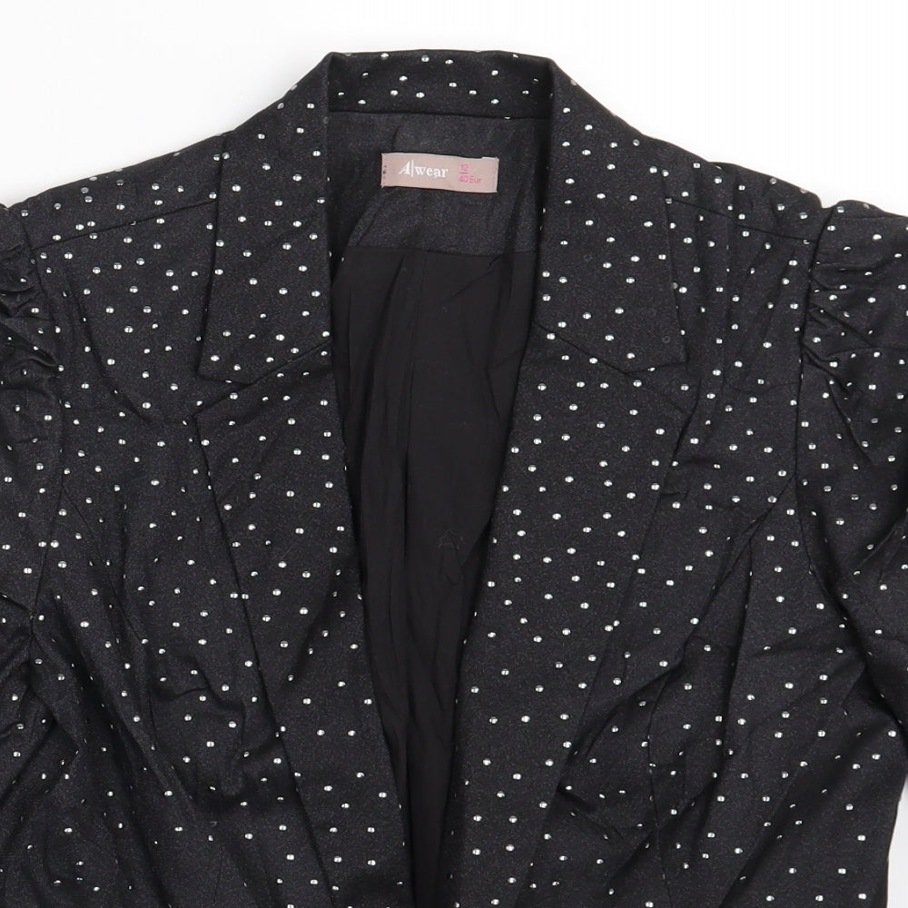 A wear Womens Black Polka Dot  Jacket Blazer Size 12