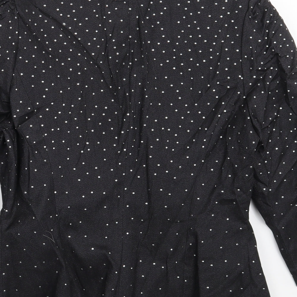 A wear Womens Black Polka Dot  Jacket Blazer Size 12