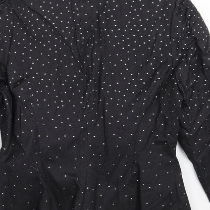 A wear Womens Black Polka Dot  Jacket Blazer Size 12